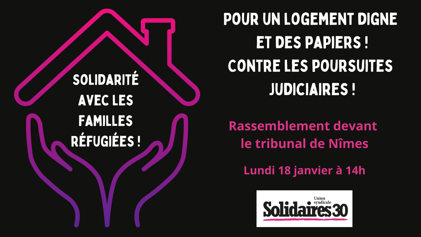 Tou·te·s au palais de justice de Nîmes, lundi 18 janvier à 14h !