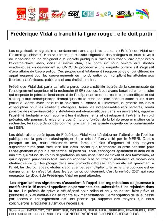 Frédérique Vidal a franchi la ligne rouge : elle doit partir