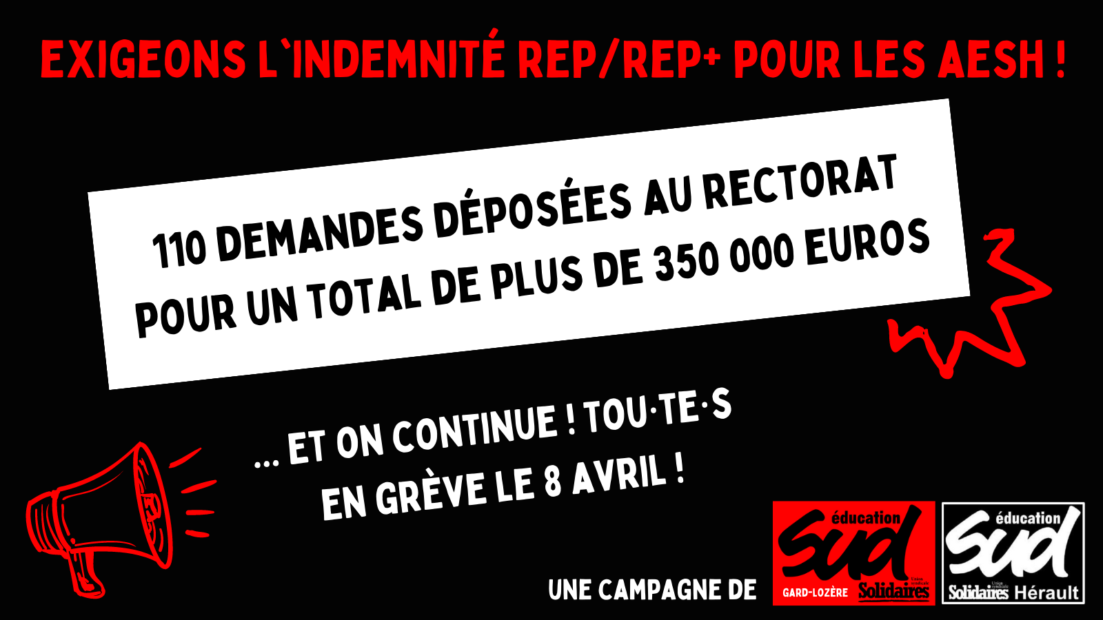 Prime REP/REP+ pour les AESH : la mobilisation continue !