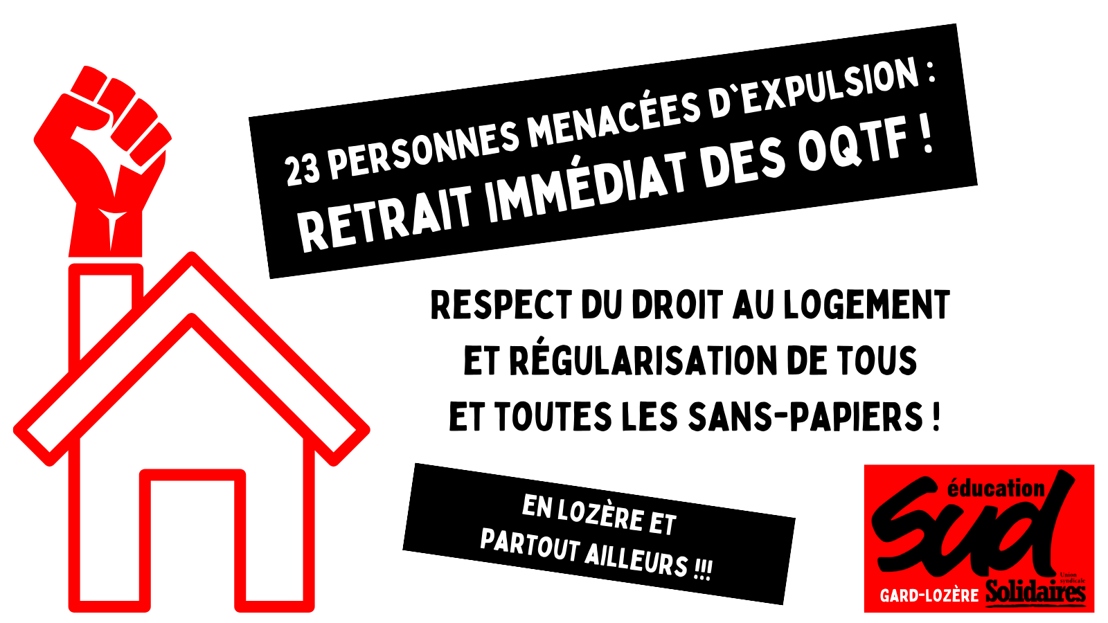 Respect du droit au logement et régularisation de tous et toutes les sans-papiers en Lozère !