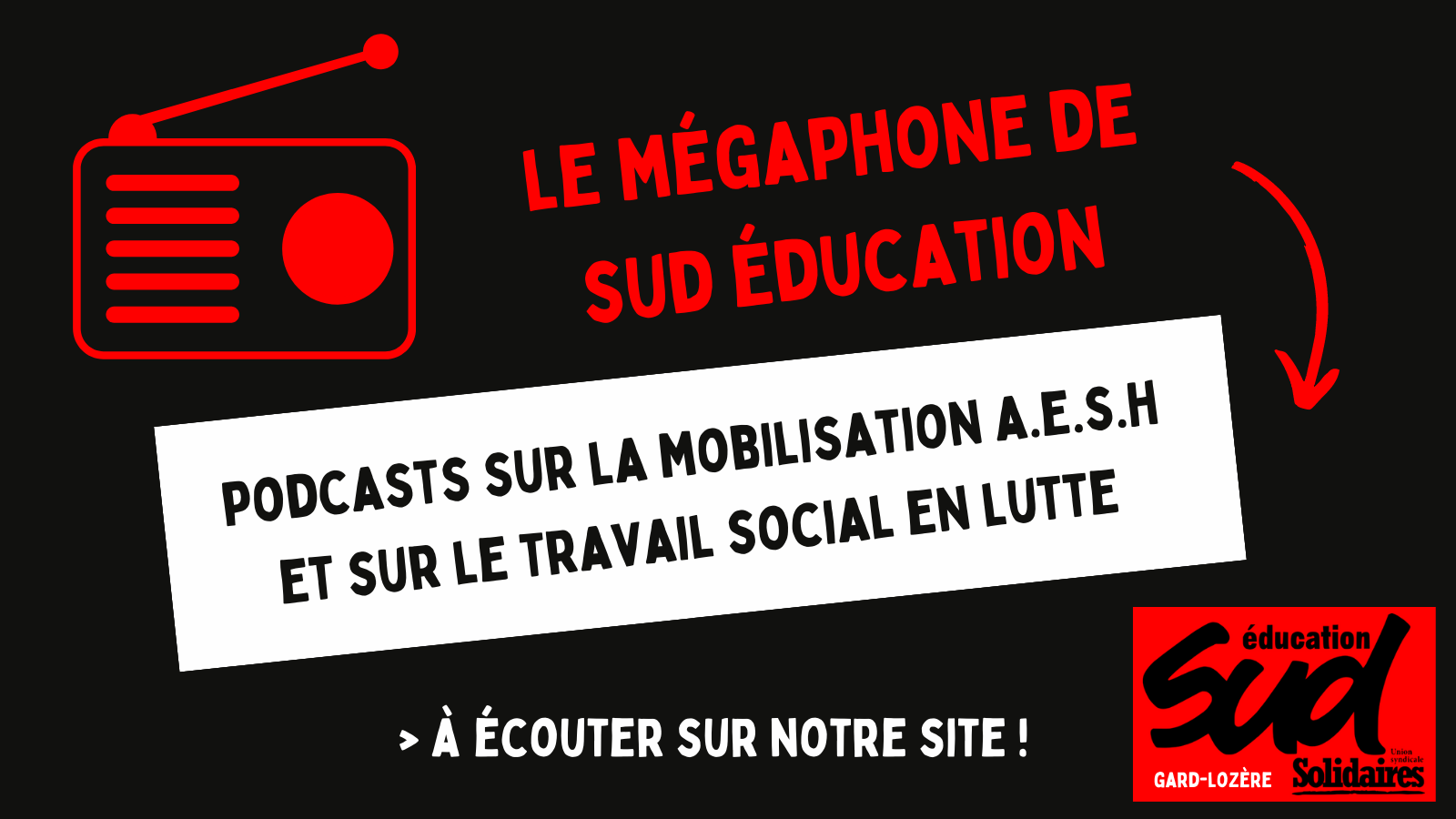 Premiers épisodes du podcast de SUD éducation Gard-Lozère : AESH et travail social