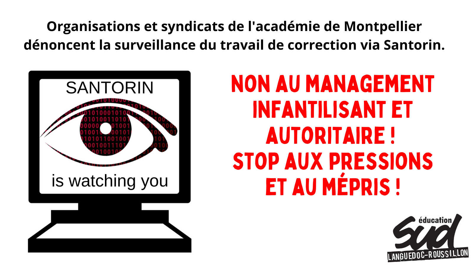 Dénonçons la surveillance du travail de correction via Santorin !