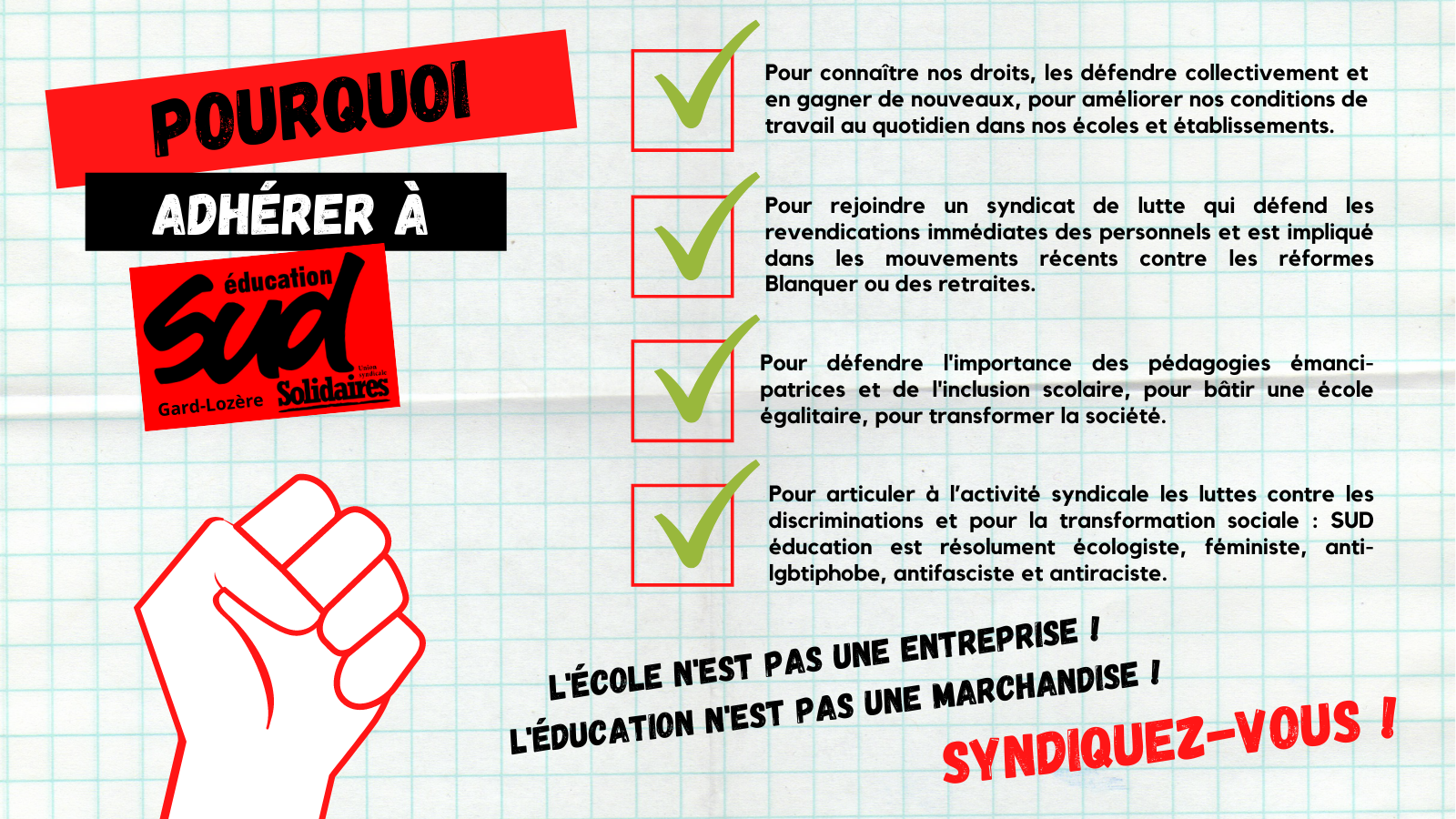 Le bon réflexe de la rentrée ? Se syndiquer !