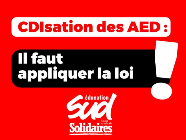 CDIsation des AED : Sud Education Gard-Lozère écrit au DASEN et à la Rectrice