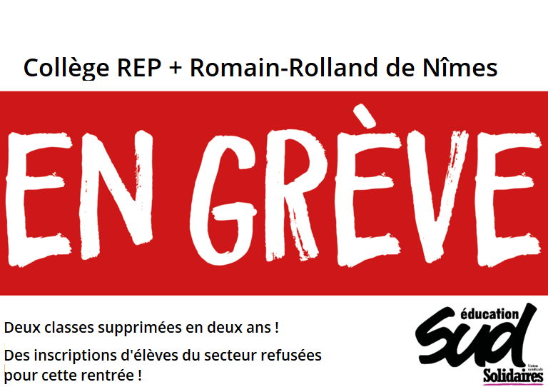 L’éducation nationale abandonne les enfants de Romain-Rolland (REP+) : les enseignant-e-s se mettent en grève à compter du vendredi 2 septembre
