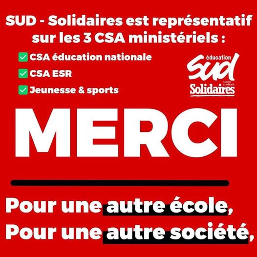 SUD éducation gagne un siège !