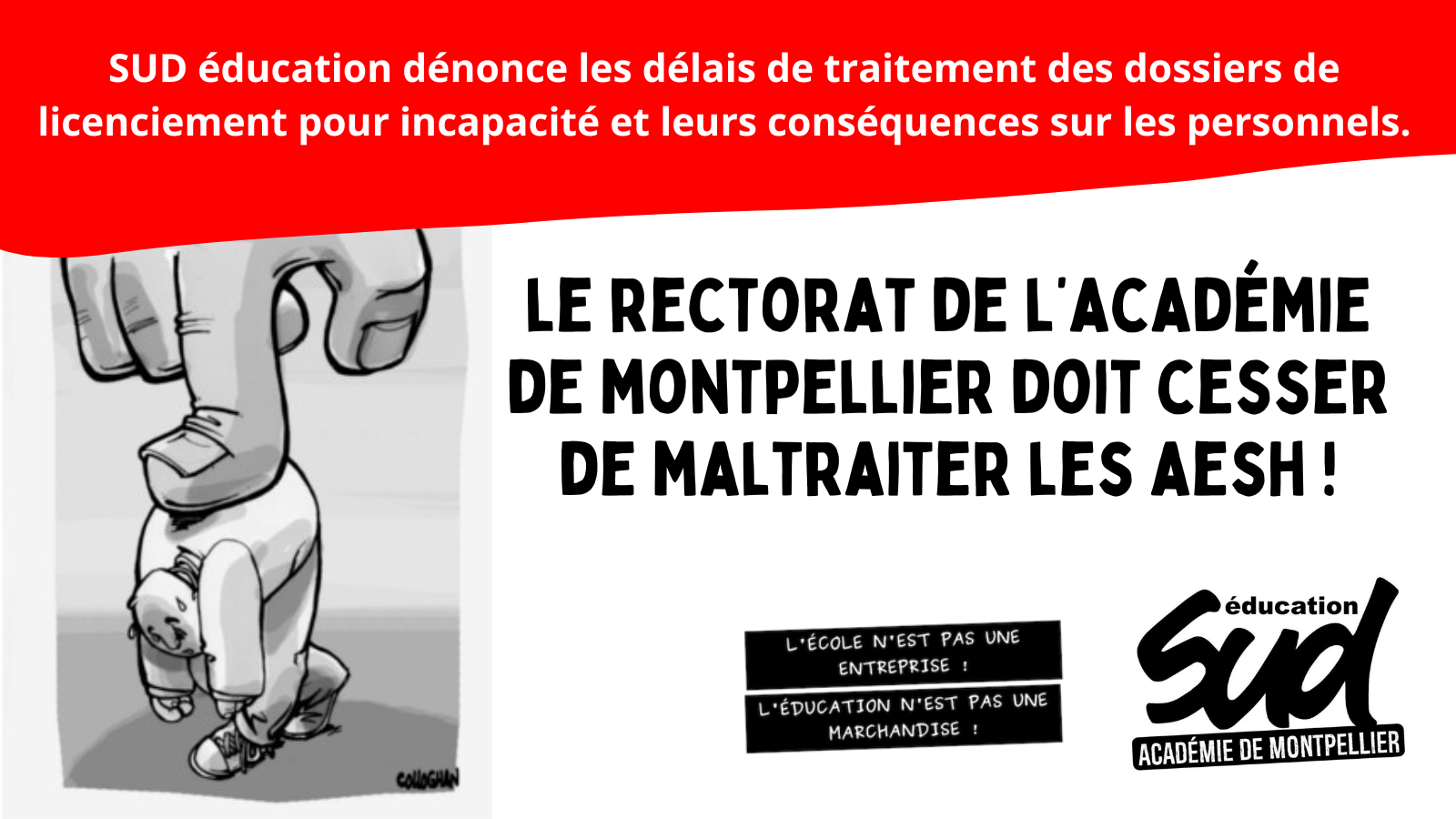 Le Rectorat de l‘Académie de Montpellier doit cesser de maltraiter les AESH !