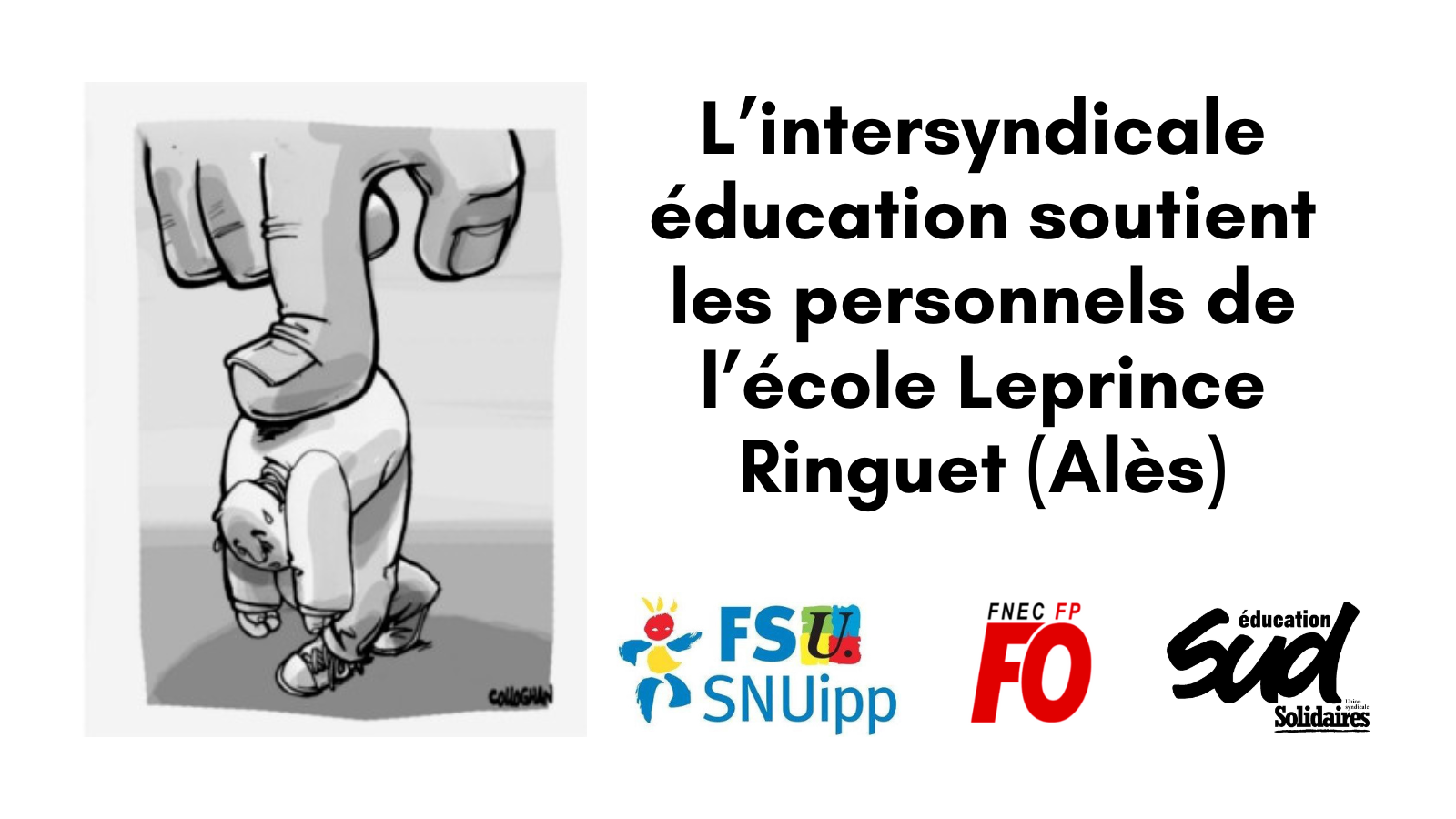 L’intersyndicale éducation du Gard soutient les personnels de l’école Leprince-Ringuet d’Alès