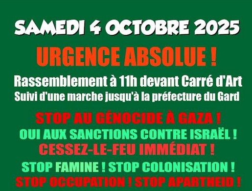 Visuel manif 4 cotobre GAZA