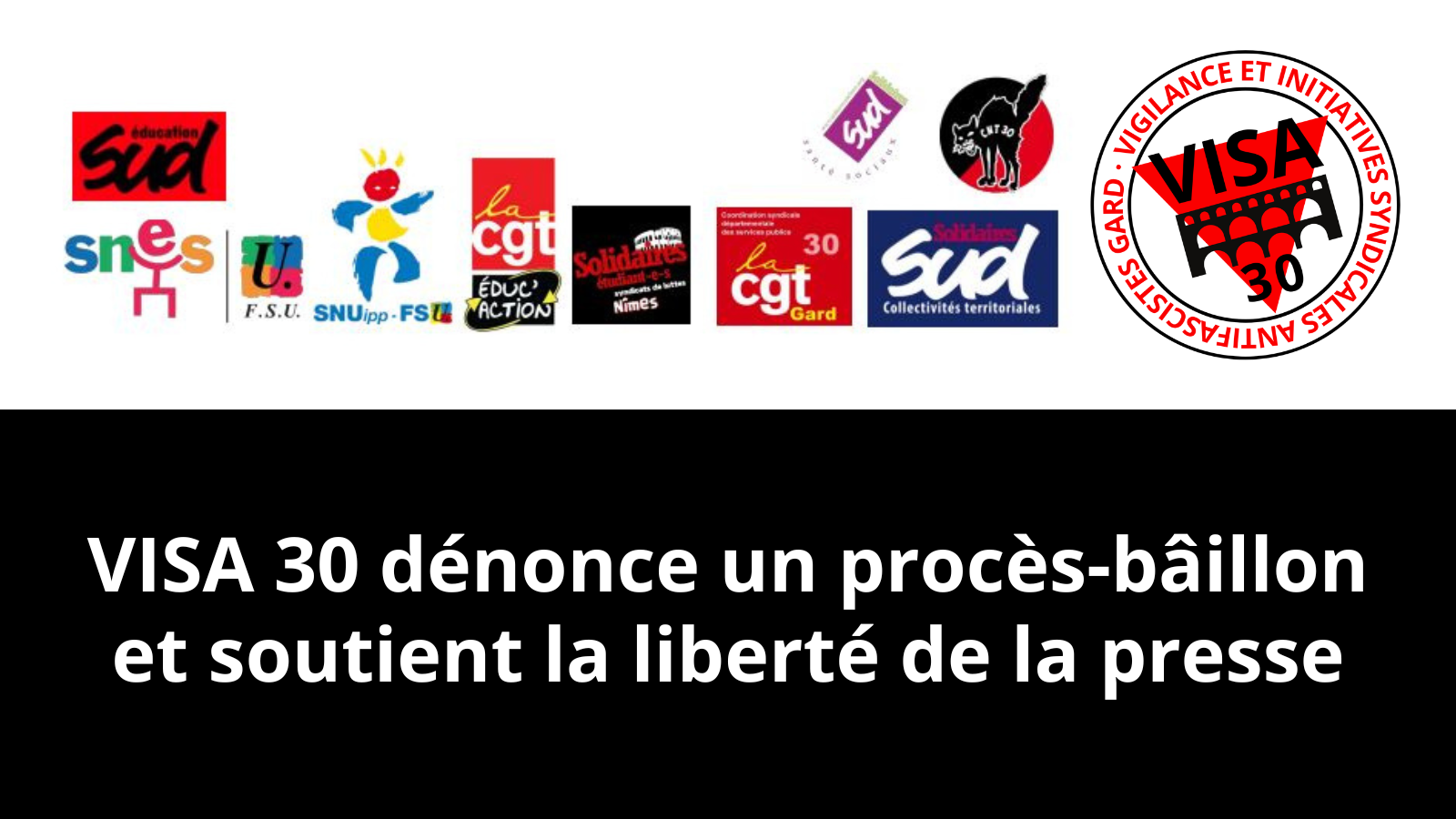 VISA 30 dénonce un procès-bâillon et soutient la liberté de la presse