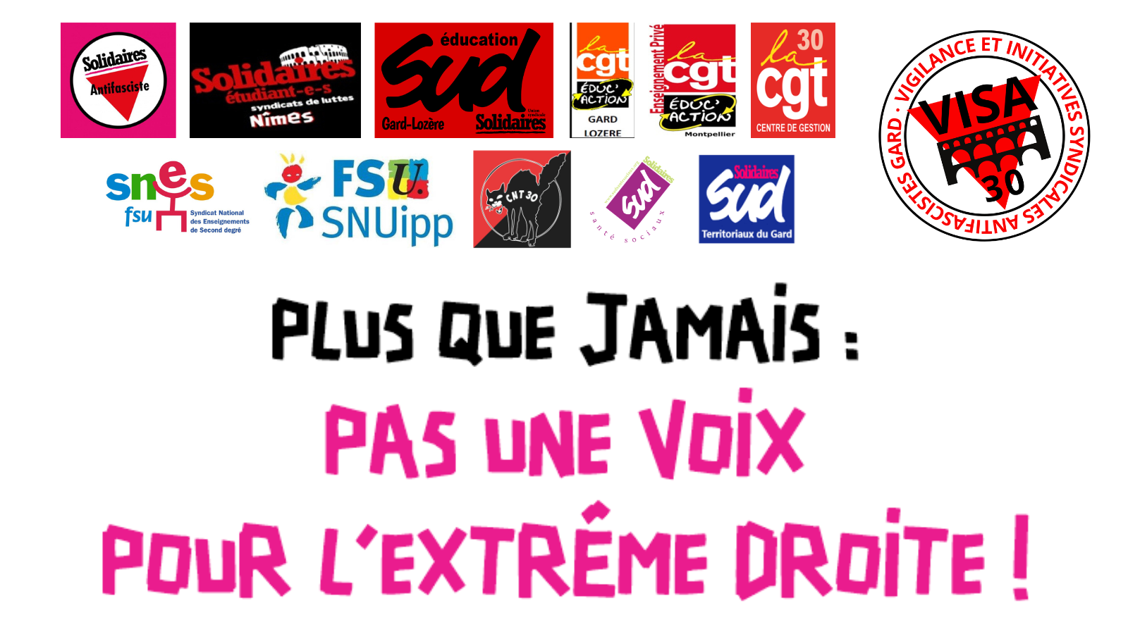 L&rsquo;extrême droite est l&rsquo;ennemi des salarié-es ! Ne pas se tromper de colère !