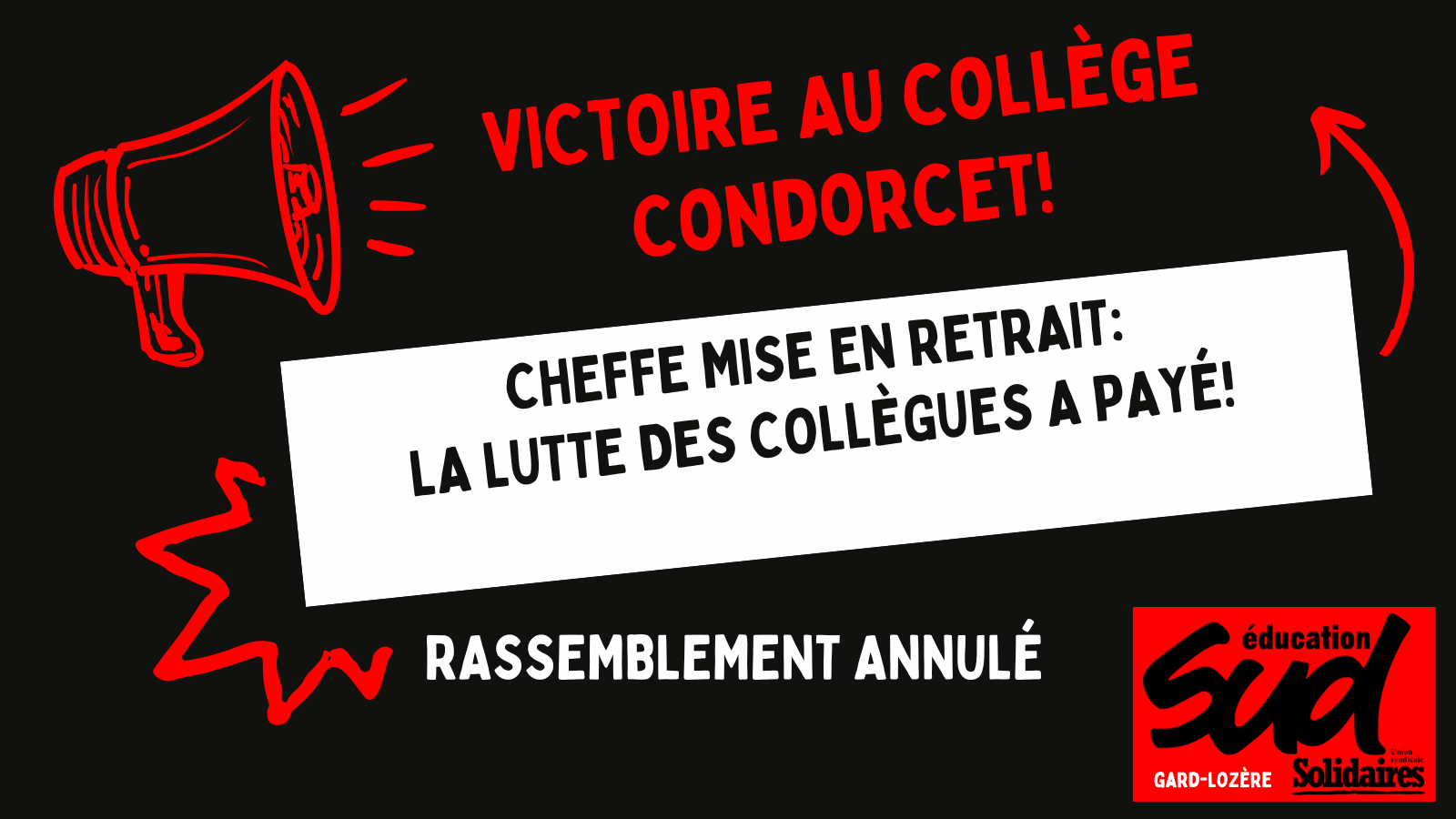 VICTOIRE AU COLLEGE CONDORCET: la mobilisation des collègues a payé!