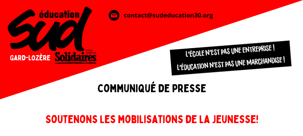 Soutenons les mobilisations de la jeunesse!